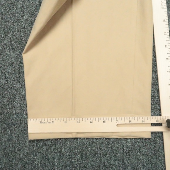 VINTAGE Polo Ralph Lauren Pants Men 42x30 Khaki Tan Silk Cotton Pleated Cuffed - Picture 8 of 10